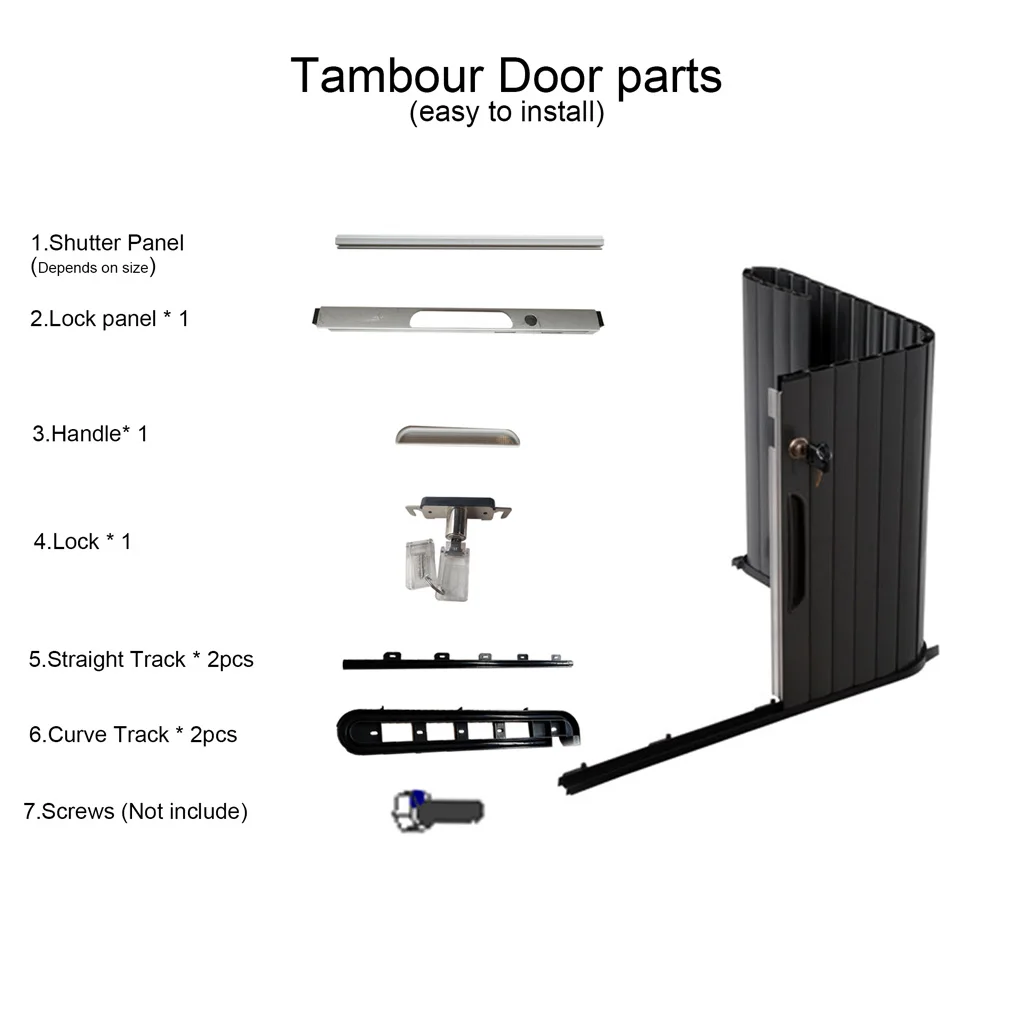 Vertical PVC roller shutter cabinet tambour door customized in size and 5 colors by RUIZHAN factory