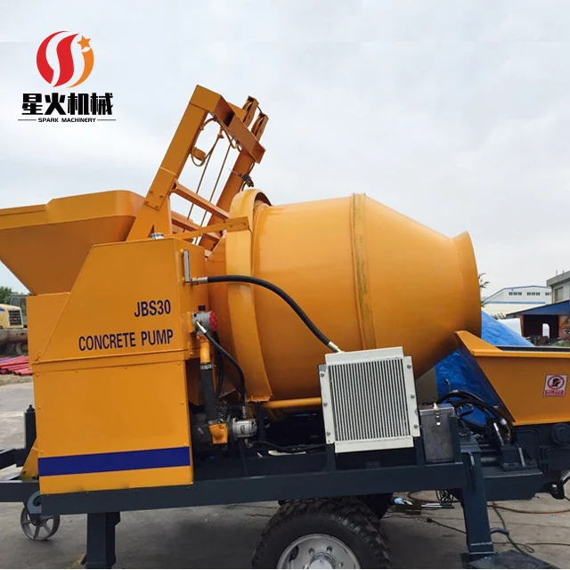 Electric Concrete Mixer with Pump Machine and Pipe Mini 60 Meter Concrete Mixer Pump Mobile Dry Concrete Mixer with Pump