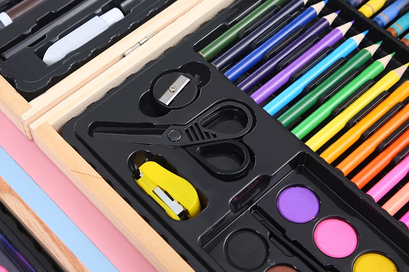 150 piece children crayola wood art coloring set for kids