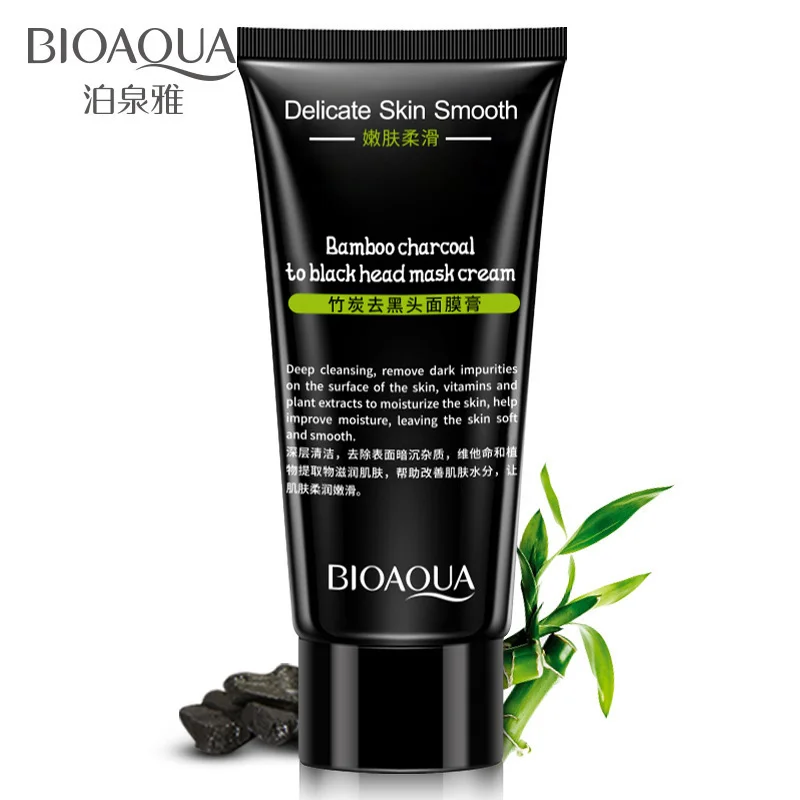 OEM ODM Bioaqua black bamboo charcoal deep pore cleansing blackhead remover nose mask
