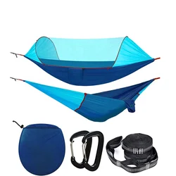 Custom print adults outdoor camping hammock with net ultralight parachute nylon travel hammock