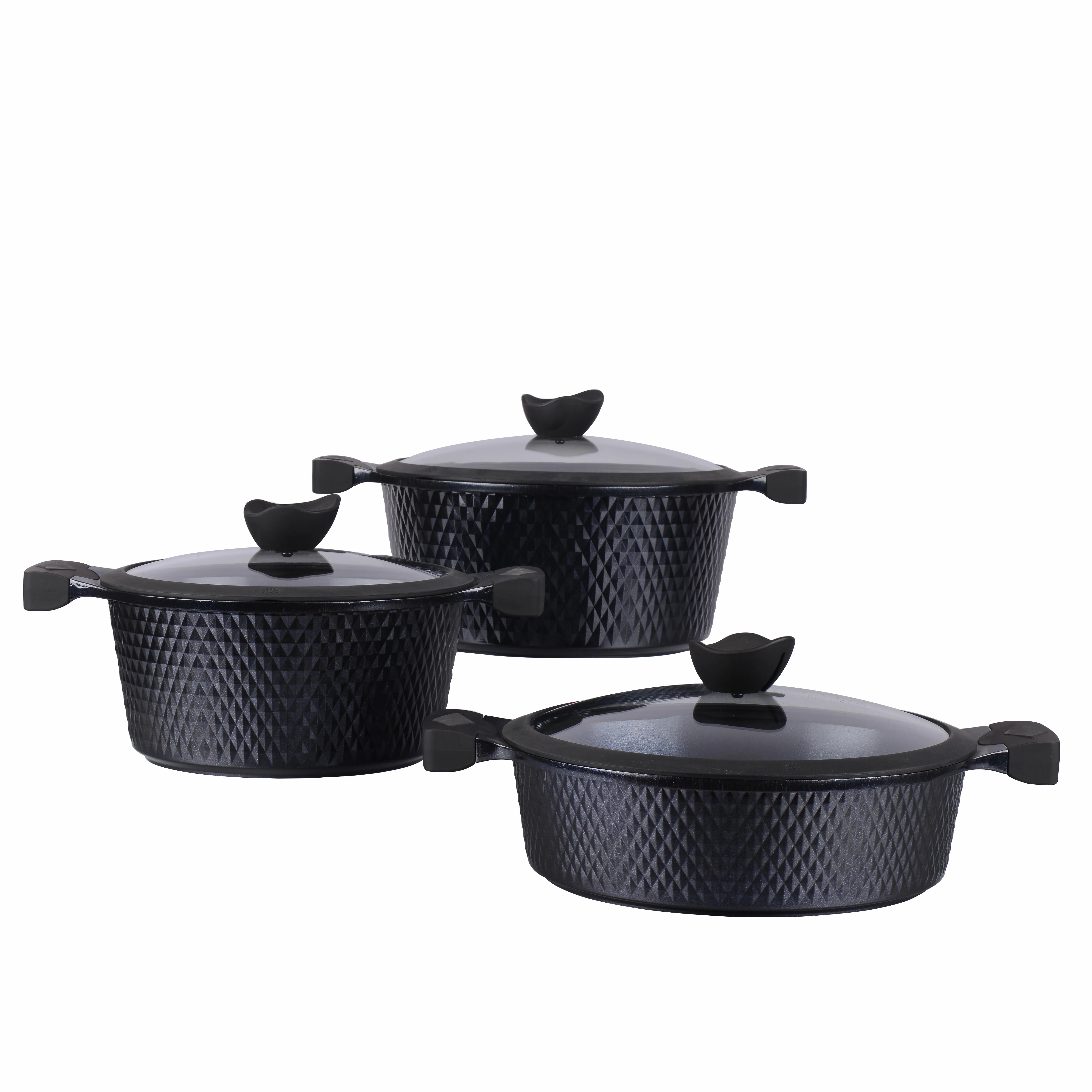 Geometry die cast aluminium ceramic coating non-stick cookware sets