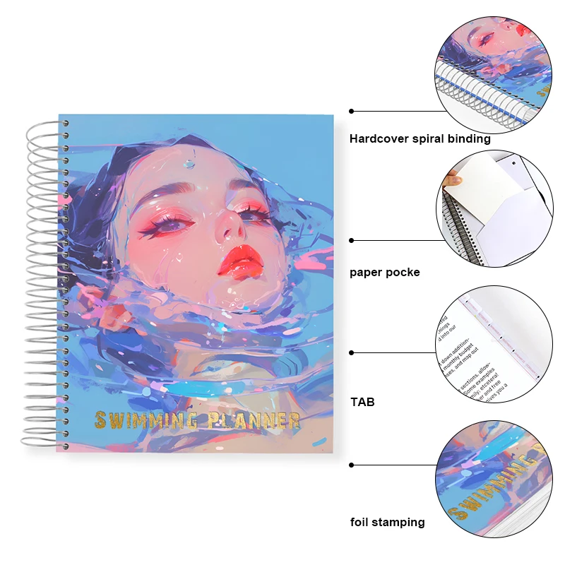 Calendar Journal Custom To Do List Notebook A5 Daily Weekly Monthly Hardcover Spiral Planner Printing