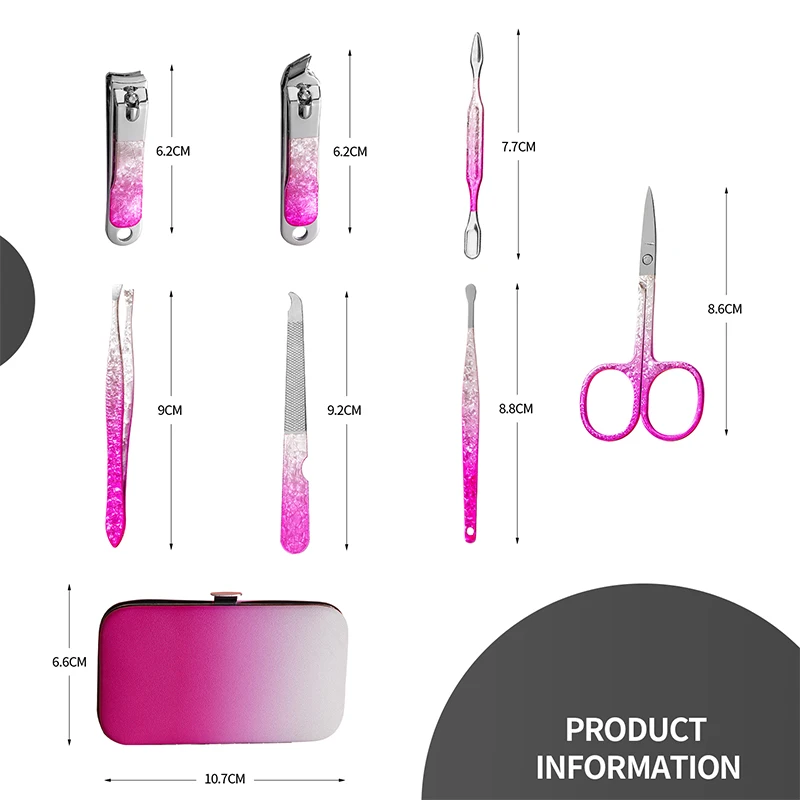 7 in 1 Stainless Steel Nail Set Pedicure Kit Salon Professional Manicure Tools Manicure Set