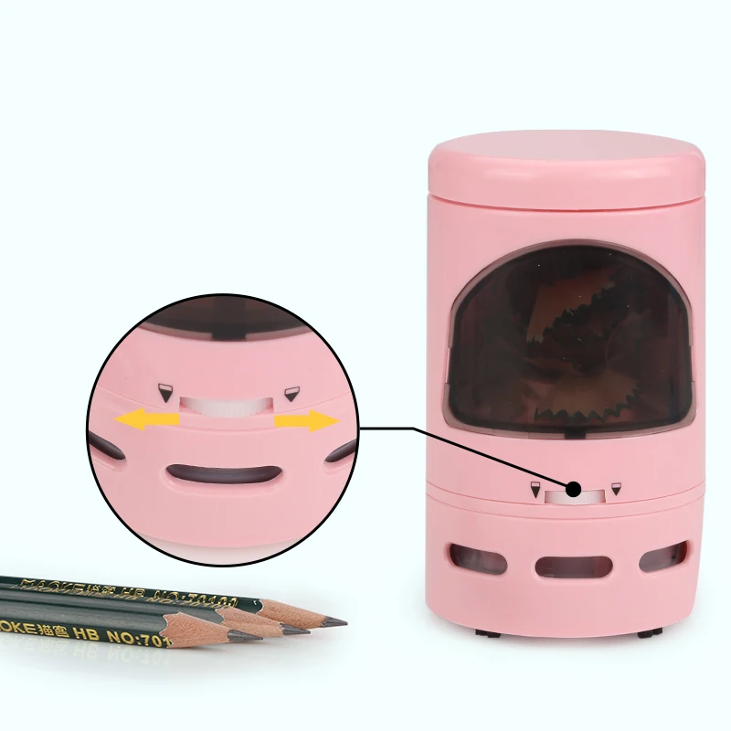 2022 Newly  Design Kids Pencil Sharpener Plastic automatic Pencil Sharpener With Desktop Cleaner Cute Gifts