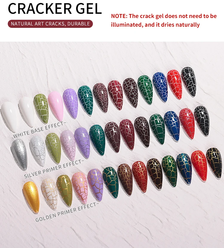 RONIKI Gel Polish Cracking Nail Lacquer 15ml Base For UV Gel Varnish Quick Drying Nail Art Crackle Gel Polish