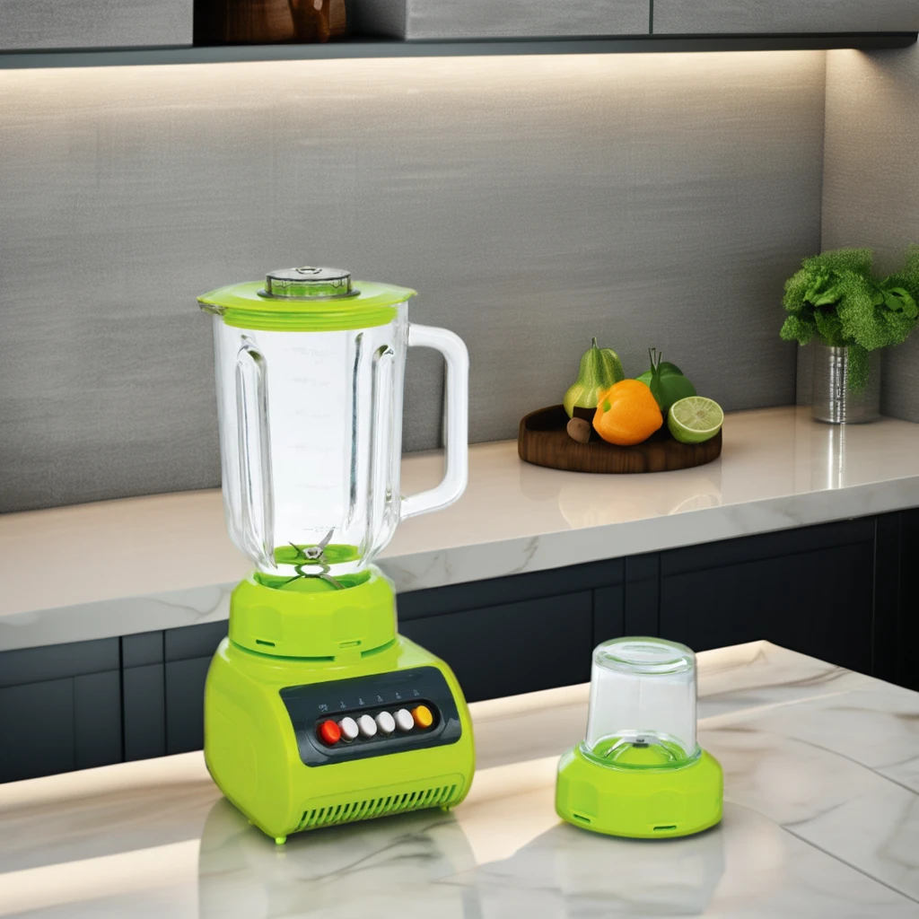High Quality 4 Speeds 1.5L Glass Jar 2 In 1 Electric Blender Mixer