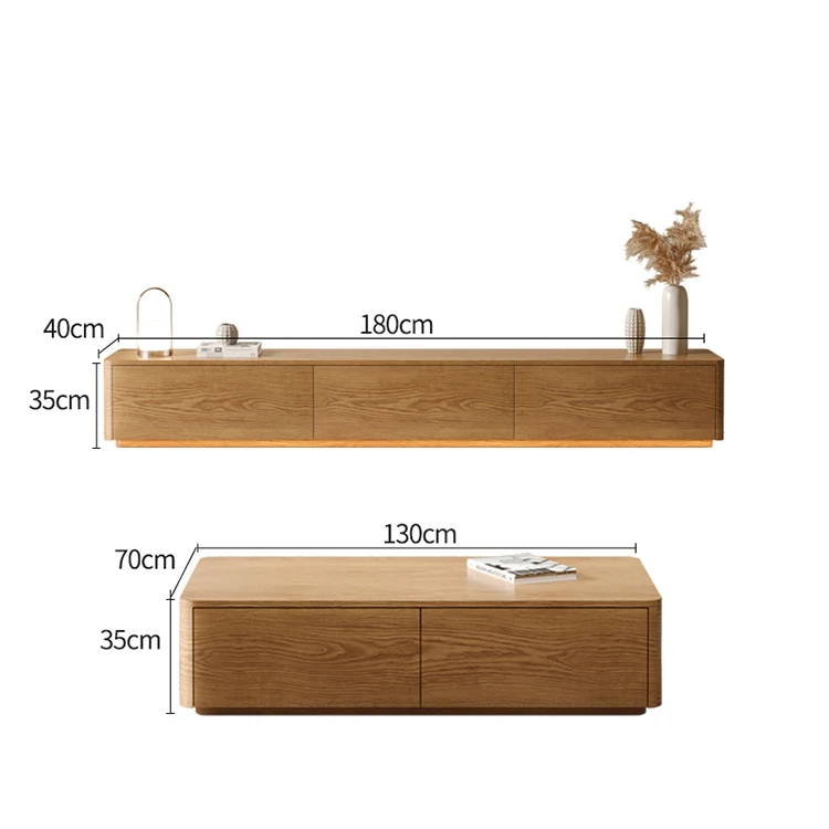 New Modern Wood Furniture TV Stands for Living Room TV Cabinet and Coffee Table Set Media Console TV Unit Wall