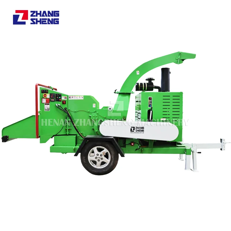 24 hp tracked tree branch wood chipper shredder flywheel chipper wood crusher