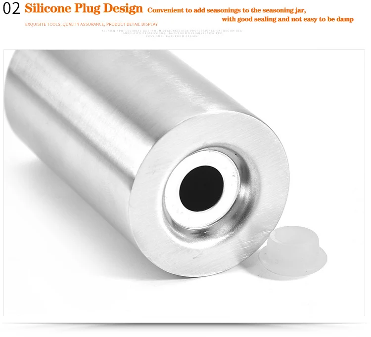 Customized design stainless steel salt and pepper shaker small grinder salt shaker bottle