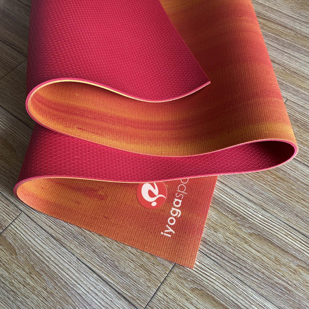 factory custom color multicolor yoga mat 72 inches 24 inches width 6mm thick fitness pilates PRO rainbow yoga mat