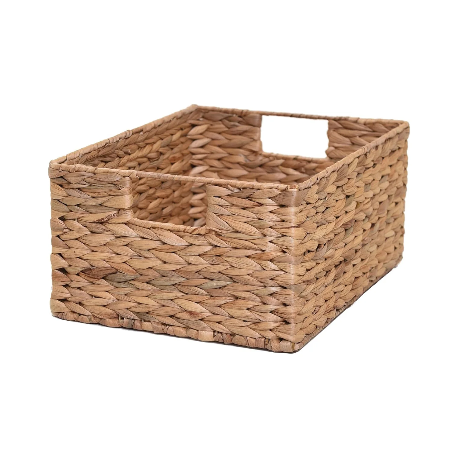 Lanta Wicker Basket Cupboard Basket Water Hyacinth Natural Woven Storage Organized Square Storage Bin
