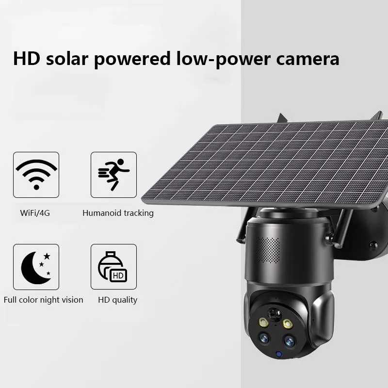 Hot Sale Ptz Wireless Courtyard Garden Camera Solar Charging Wifi Network Night Vision Outdoor Solar Cctv Security Camera