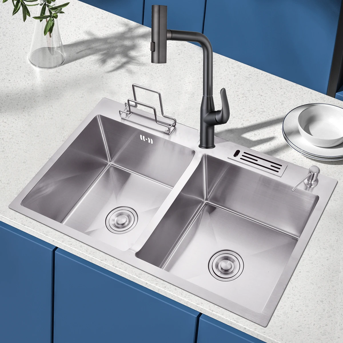 Lusa factory Double basin stainless steel kitchen sinks for washing steel kitchen sinks