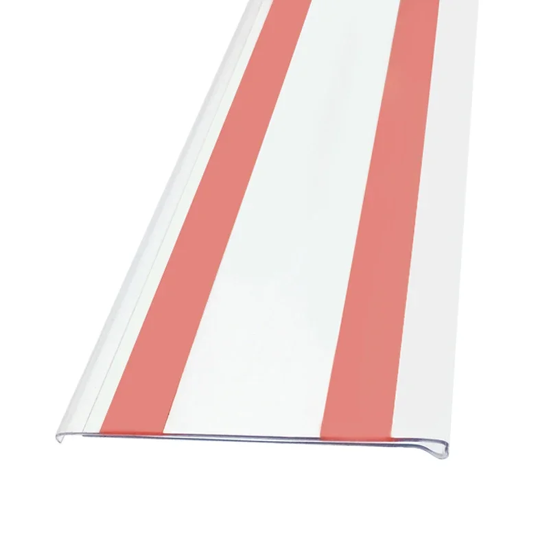 Plastic PVC Acrylic Panel Supermarket Price Tag Display Shelf Data Strip Label Holder with Adhesive Tapes