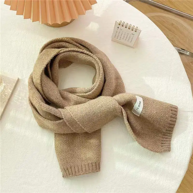 2022 Short Warm Scarf Women Cashmere Pashmina 6 Solid Colors Wool Shawls Neck Scarf Fashion Neckerchief