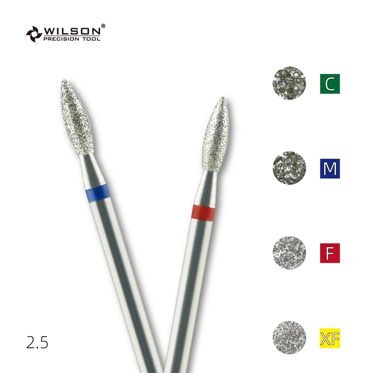 2.5mm Flame Shape Factory carbide nail bit High Quality Cuticle Clean diamond nail bits Hot Sale nail drill bit set