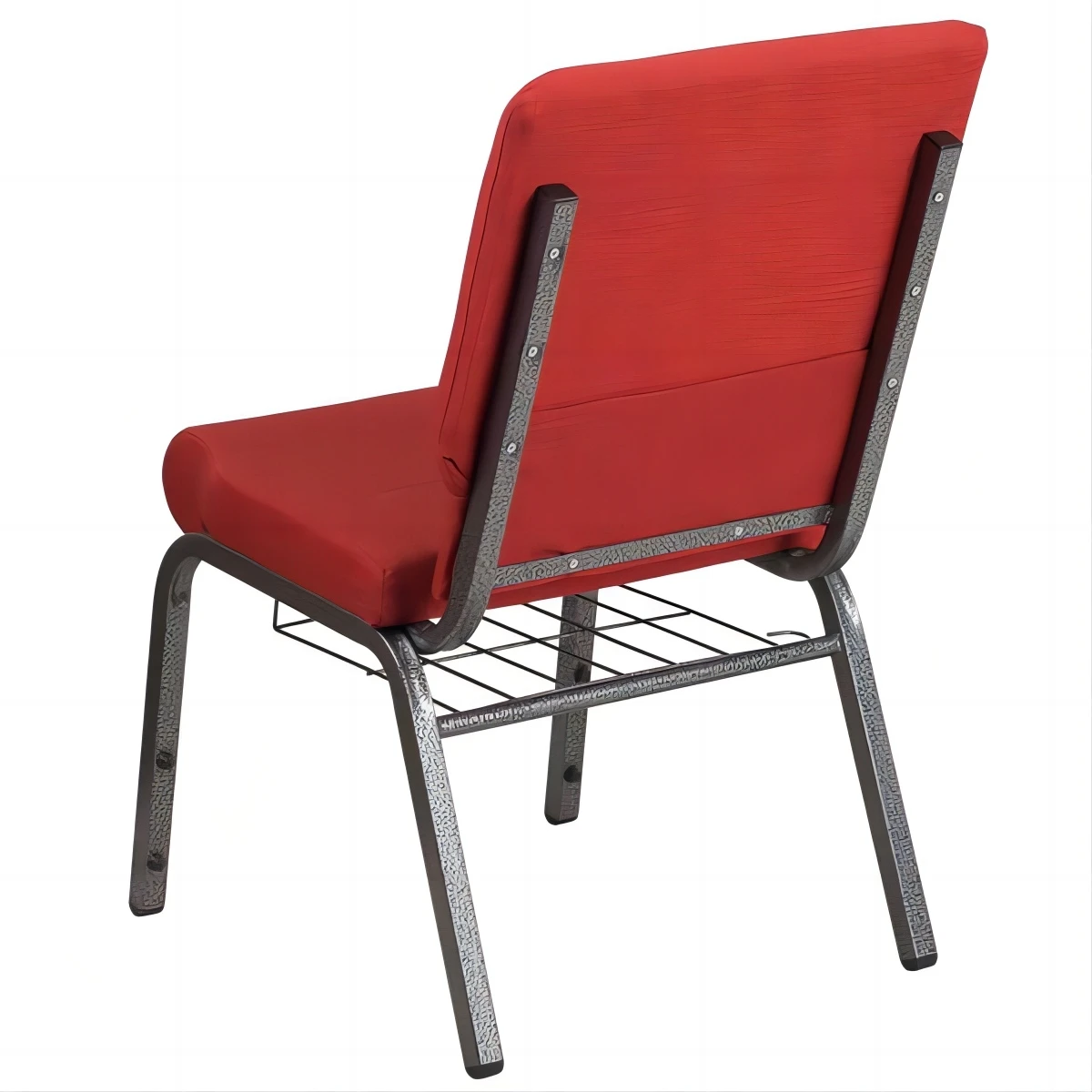 Factory Direct Sale Metal Frame Padded Cushion Theater Chairs Fabric Interlocking Church Chair with Removable Bookrack