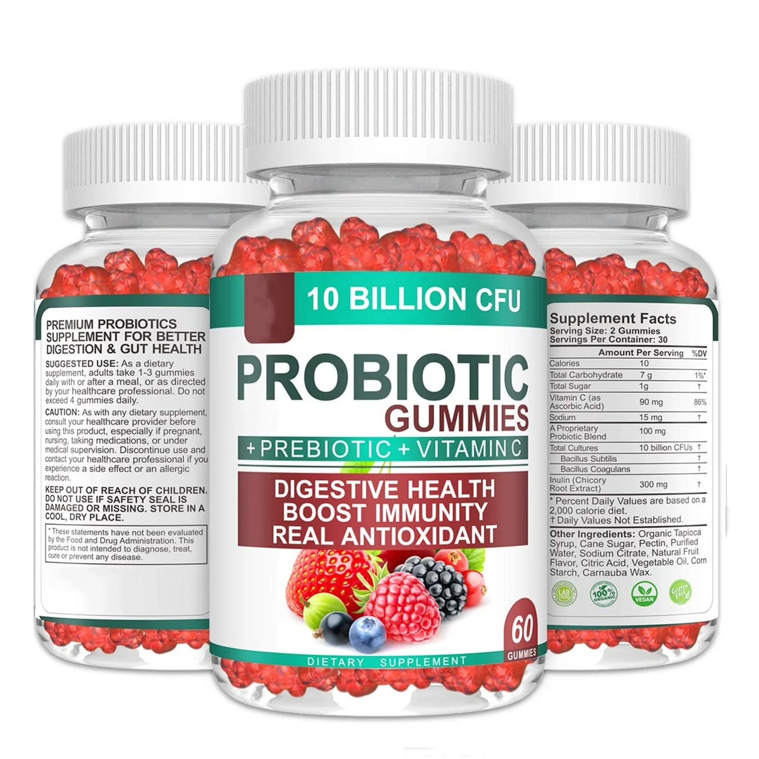 Лидер продаж пробиотики и пребиотические жевательные резинки с витамином C для взрослых детей иммунная поддержка высокой мощностью Жевательная клейкая добавка