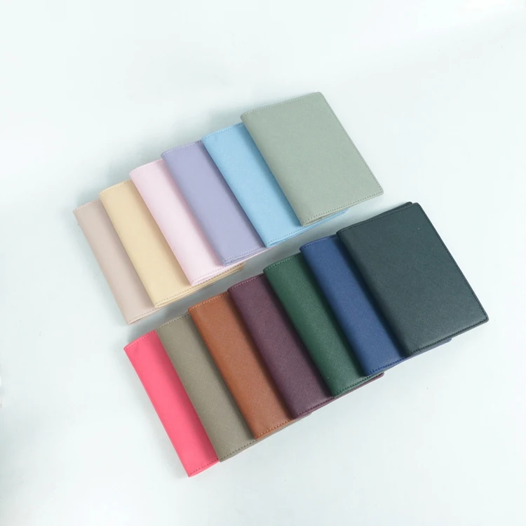 Travel Wallet Pu Saffiano Leather Business Card Holder Cover Passport Bag And Luggage Tag Set Passport Holder With Gift Box