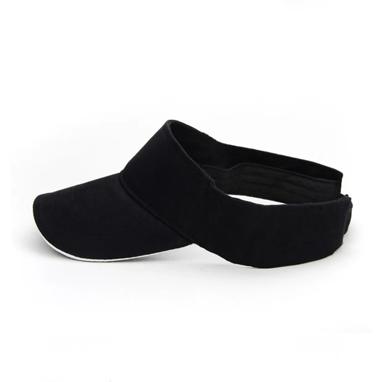 Custom Logo Visor Caps Plain Black Sun Hat For Wholesale