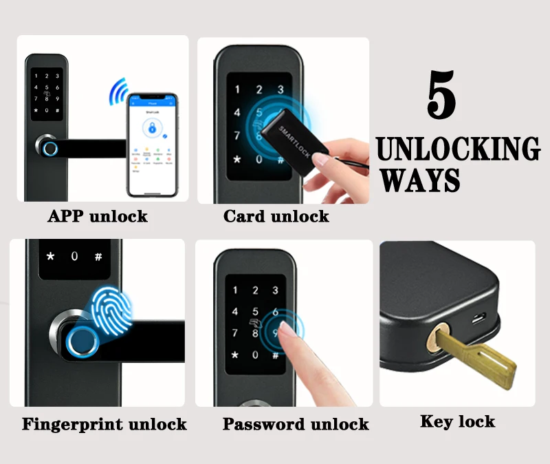 Wholesale Best Price  ttlock APP Numeric Keypad Password Security Smart Wireless System Home Fingerprint Smart Door Lock