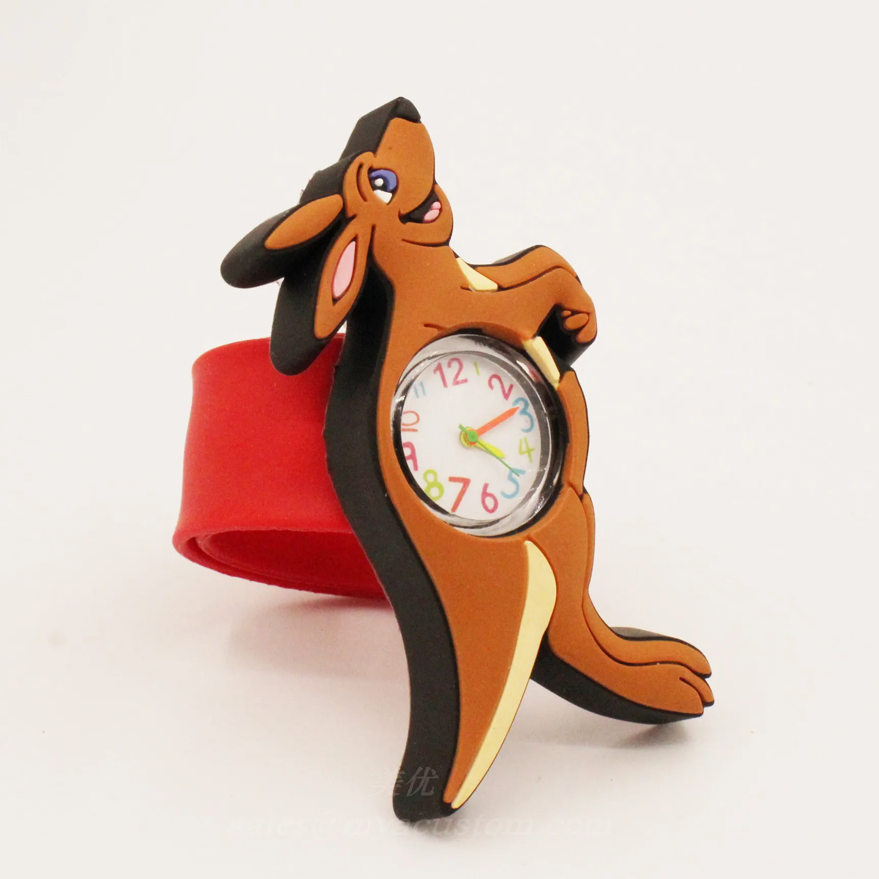 Cool Cartoon Kangaroo shape silicone slap kids watches OEM funny smart watch For sale in the Australian market