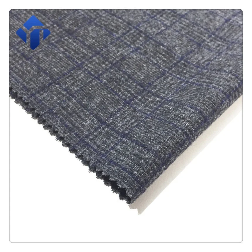 
200gsm and wool polyester cotton blend material check tartan plaid flannel fabric 
