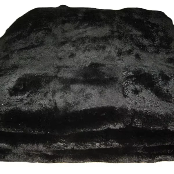 Мужское пальто из черного меха кролика