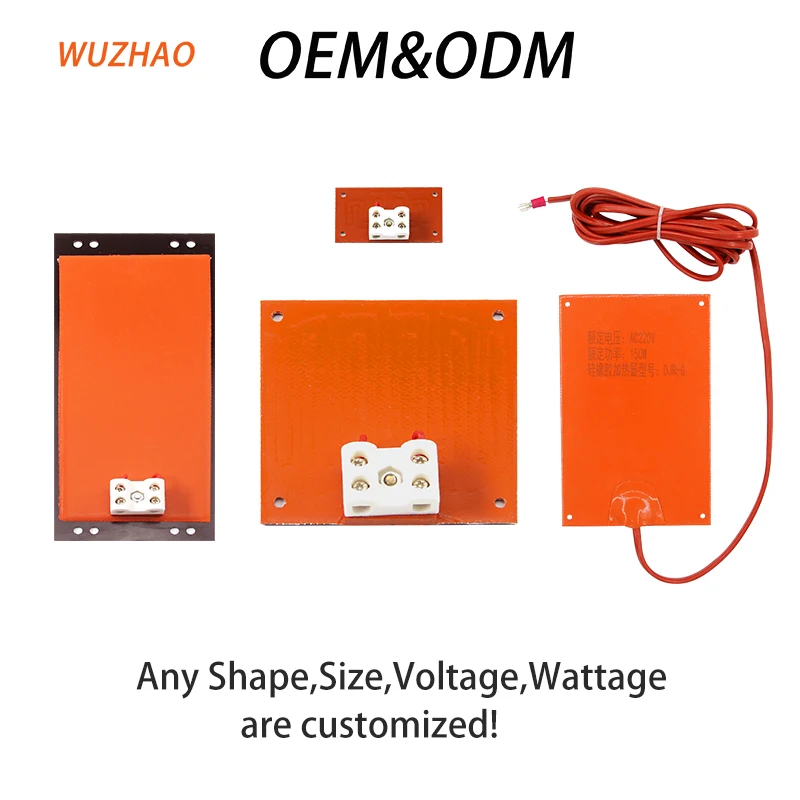 Micc Customized Silicone Heating Pad Electric Silicone Rubber Flexible Hot Plate With Ksd 301 Limiter For Pizza Delivery Bag