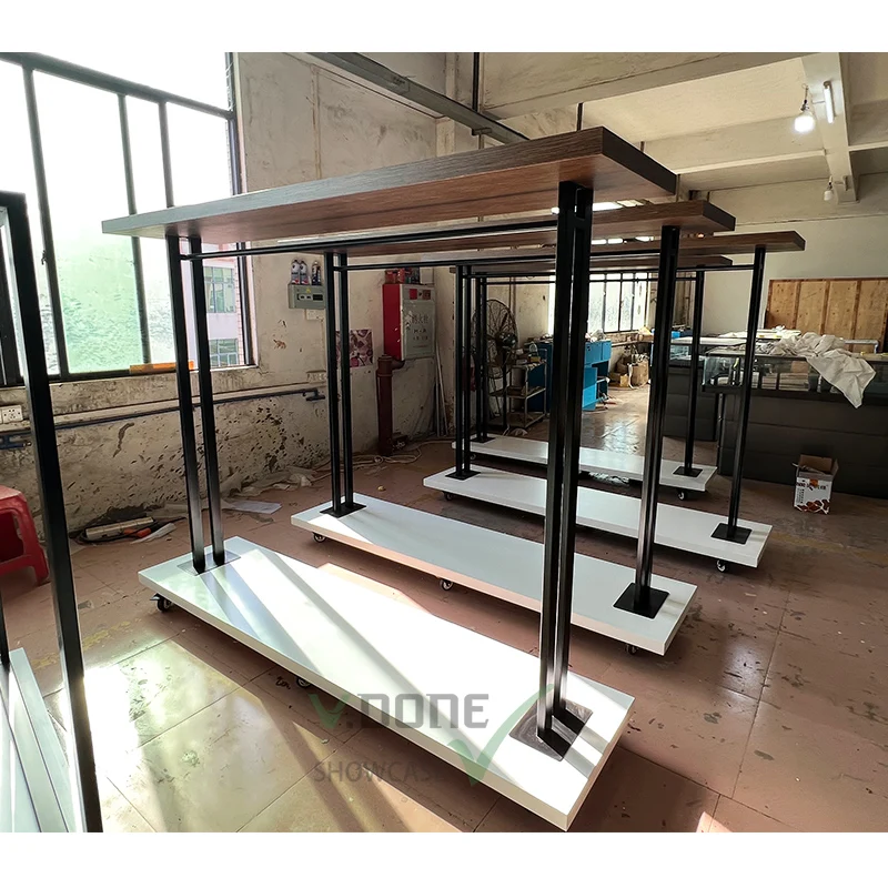 Wholesale retail clothing store furniture garment rack wall display racks shelf for  boutique women clothes shop decoration