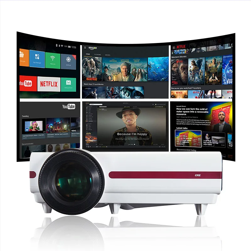 Низкая стоимость 3500Lumen Hd светодиодный проектор Android телефон подключен экран