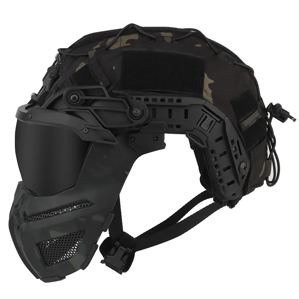 Camouflage FAST Helmet Full Covered Helmets with Steel Mesh Protective Mask / Goggles Hunting Motorcycle Cosplay