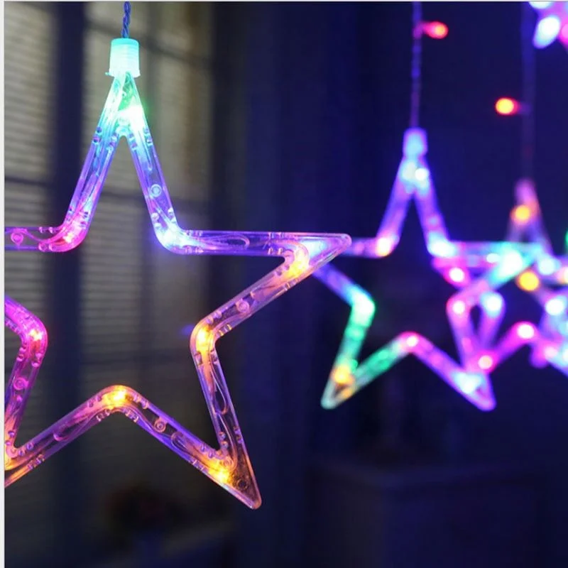 Led curtain string lights factory outlets led big star curtain christmas light wholesale