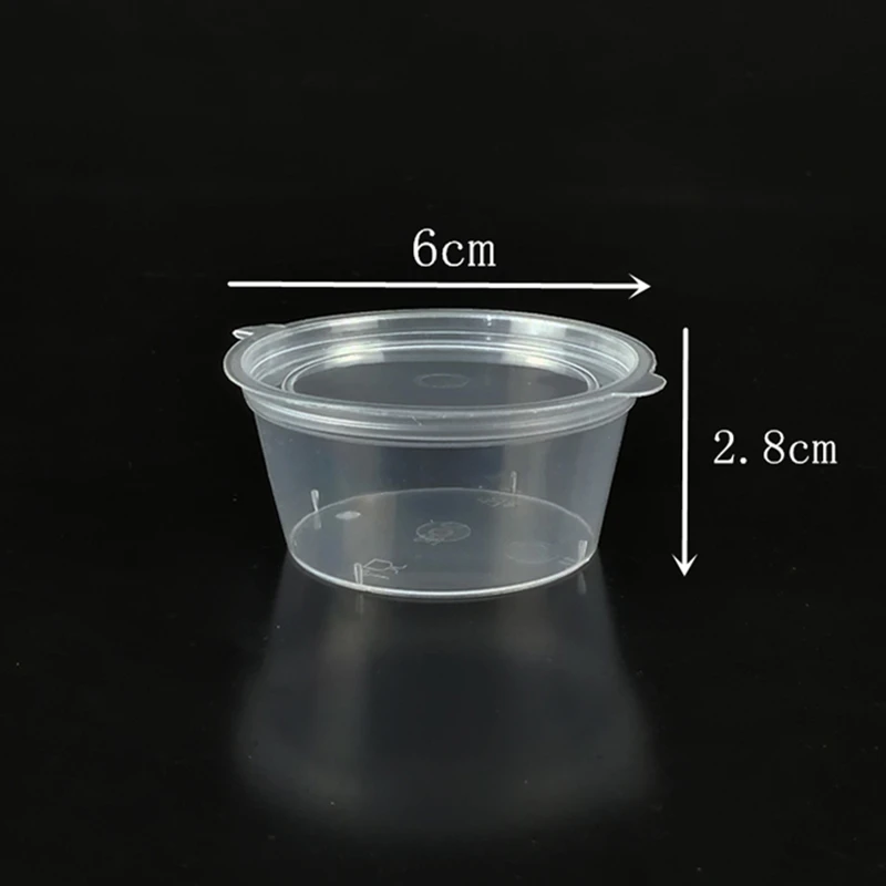 
Одноразовые PP 2oz соусница с откидной крышкой 