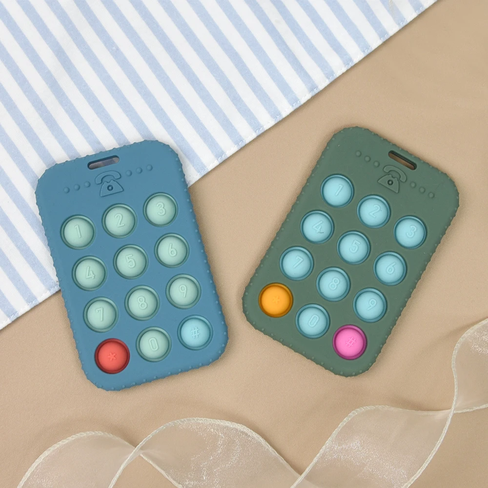 Wolife Original Design Bpa Free Food Grade Teething Toy Colorful Soft Safe Phone Module Baby Mini Silicone Teether