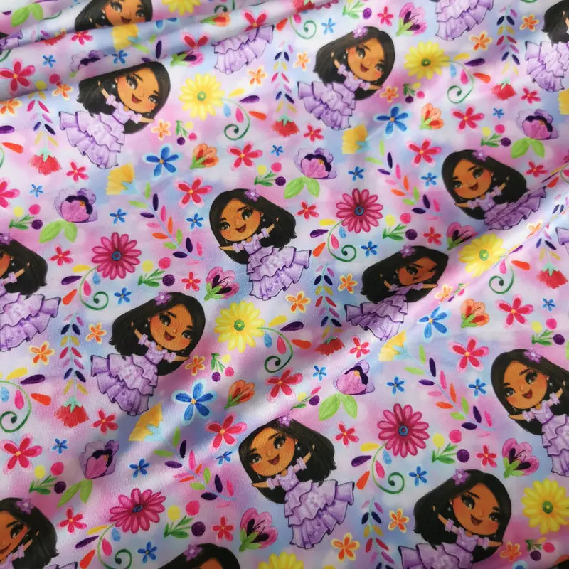 cartoon custom Printed Polyester Spandex fabric Dty Double Brushed Poly Baby Jersey Fabric