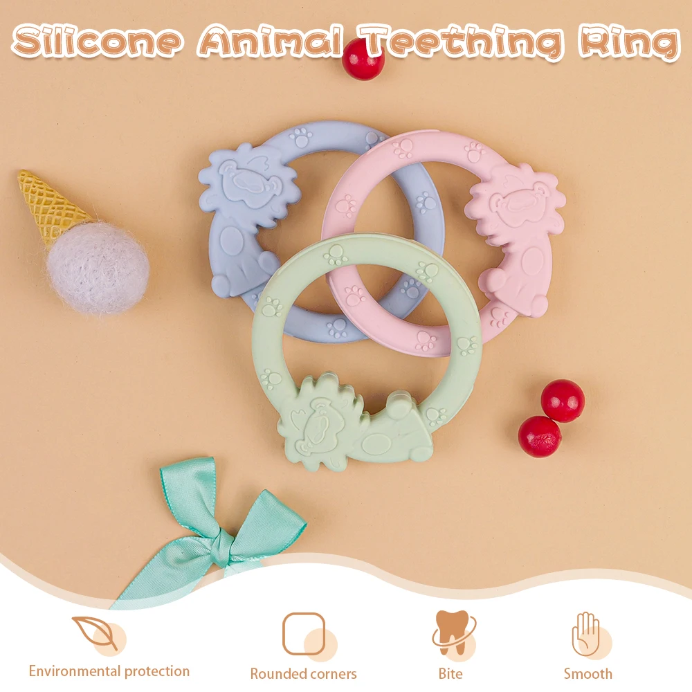 Hot Sale BPA Free Animal Shape Baby Training Teether Teething Baby Chew Toy Silicone Teethers For Babies