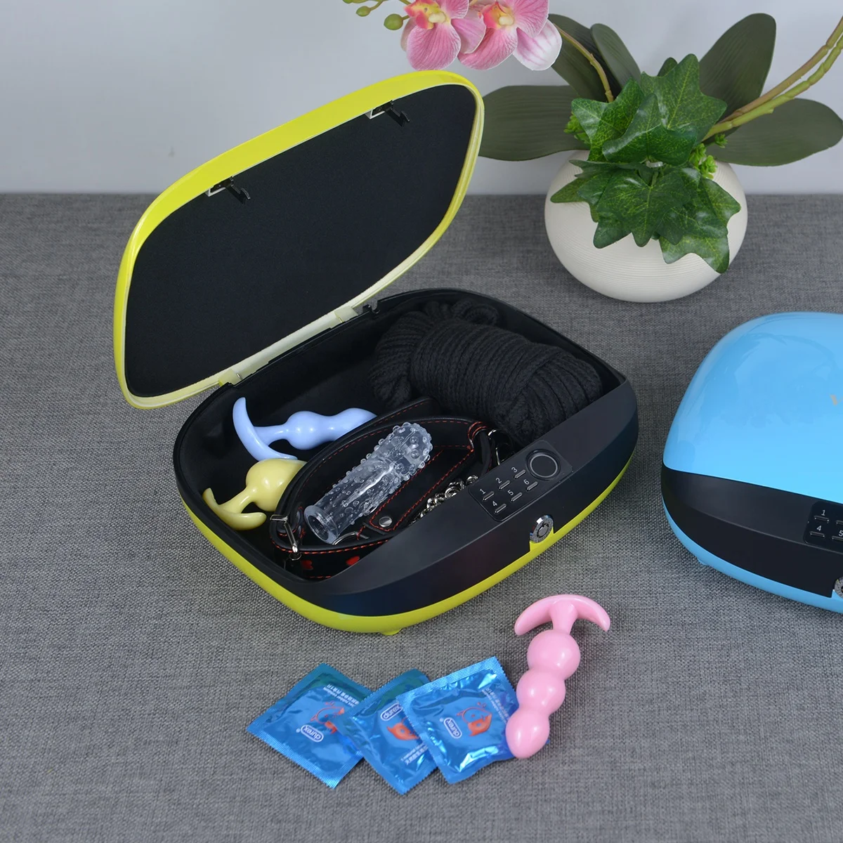 Quick Open Biometric Lock box Adult Toys sexual couple products vibrator sex products storage box case fingerprint box