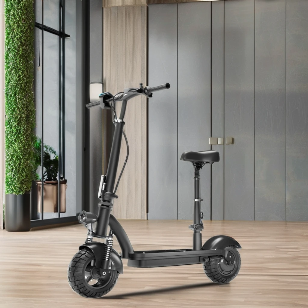 2024 400W Adult Electric Scooter with Seat Folding Single Motor LCD Display Li-ion Battery Smart Digital Electronic Unisex