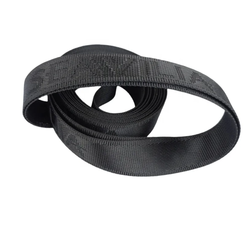 High Quality Black 100% Polypropylene/Imitation nylon Jacquard Letter Webbing Strap Ribbon