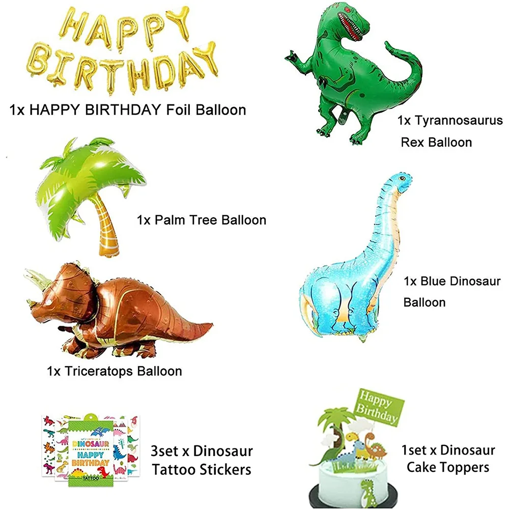 Dinosaur Party Balloon Set birthday party balloon wreath balloon dinosaur cake decoration jungle tattoo paste