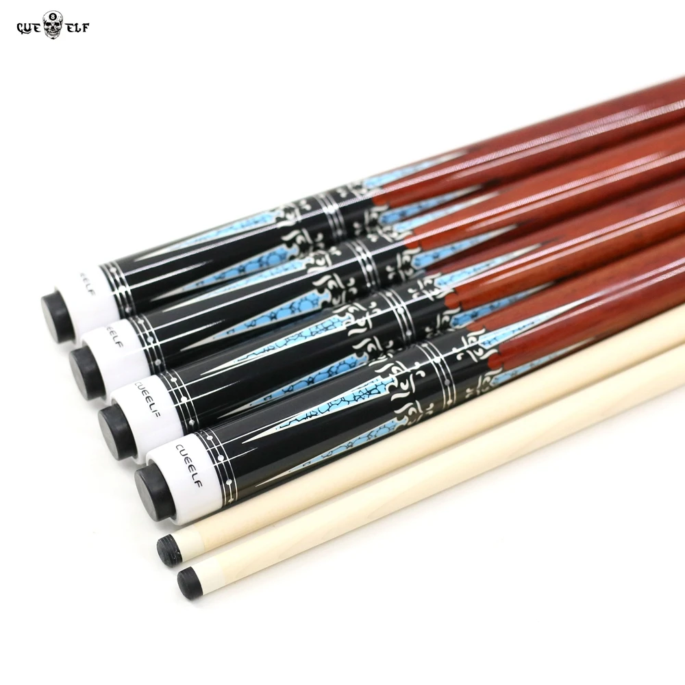 Cueelf 520g 530g regas wood carom cue with double shaft decal pool cue