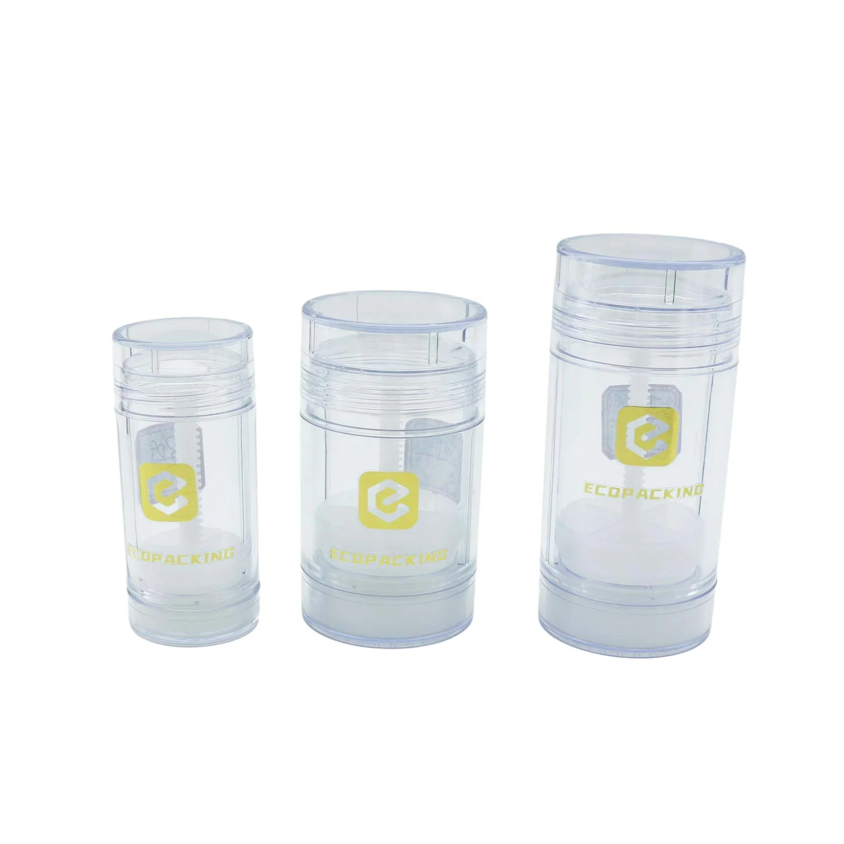 Empty Round Shape Plastic Sunscreen Stick Packaging Tube Deodorant Container