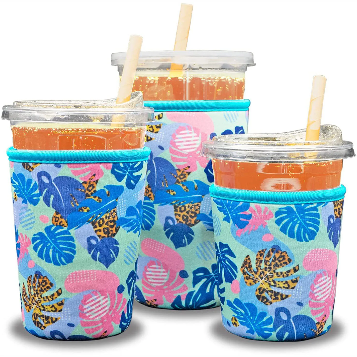 Waterproof Reusable Neoprene Iced Coffee cup Sleeves Insulator Holders for 30 oz-32 oz Coffee