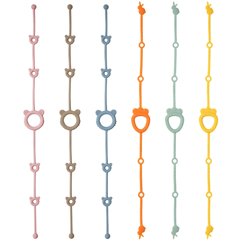 Cute Baby Pacifier Chain Clip Baby Teether  Chain  Not Easy To Drop Silicone Baby Pacifier Chain Molar Toy Teething Toy