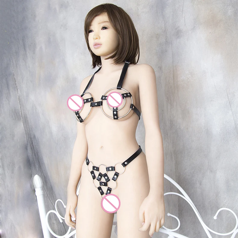 Alternative Erotic Toys Sexy Busty Iron Ring Bra Bondage Products  Female Erotic Lingerie Sets Body Harness Bust Bondage