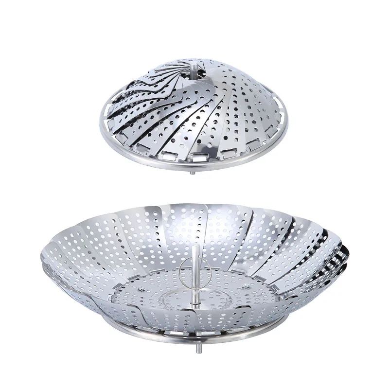 Amazon Best Selling Commercial Fordable 430 Stainless Steel Food Vegetable Steamer For Egg Food