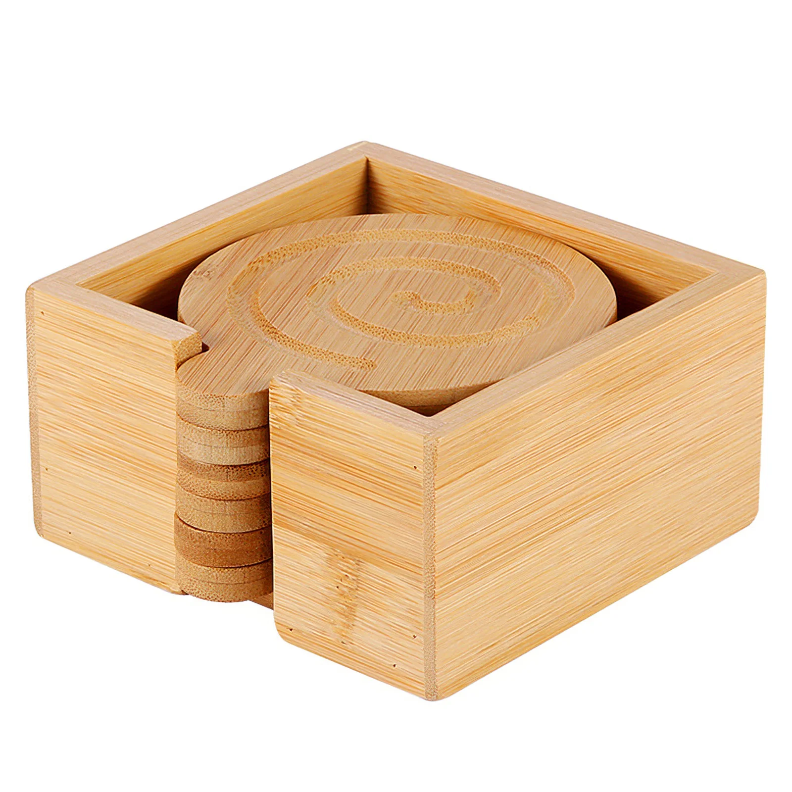 Natrually Vortex design bamboo tea mats coffee tableware coaster for kitchen living room decoration set