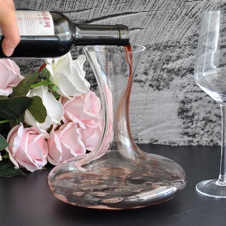 Top seller 800ml wholesale unique clear crystal glass wine decanter with a stopper